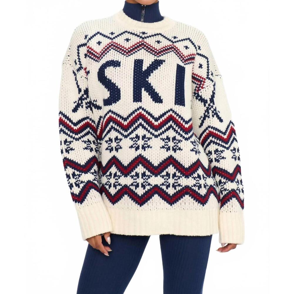 NEW SHOW ME YOUR MUMU ski in sweater in cream knit - Picture 1 of 4